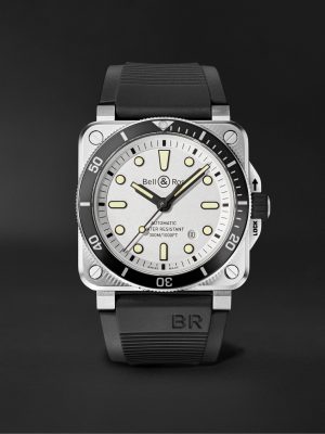 BR 03-92 Diver Automatic 42mm Stainless Steel and Rubber Watch, Ref. No. BR0392-D-WH-ST/SRB BR 03-92 Diver Automatic 42mm Stainless Steel and Rubber Watch, Ref. No. BR0392-D-WH-ST/SRB