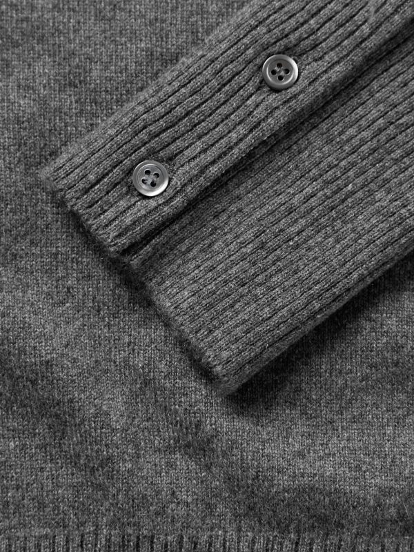 Slim-Fit Striped Grosgrain-Trimmed Cashmere Sweater - E1 Slim-Fit Striped Grosgrain-Trimmed Cashmere Sweater - E1