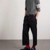 Slim-Fit Striped Grosgrain-Trimmed Cashmere Sweater - OU Slim-Fit Striped Grosgrain-Trimmed Cashmere Sweater - OU