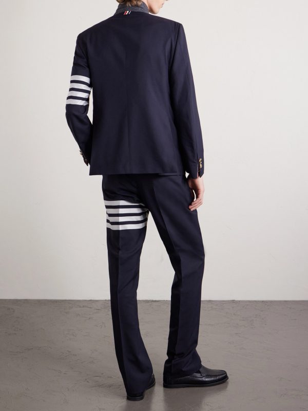 Slim-Fit Tapered Striped Wool Suit Trousers - BK Slim-Fit Tapered Striped Wool Suit Trousers - BK