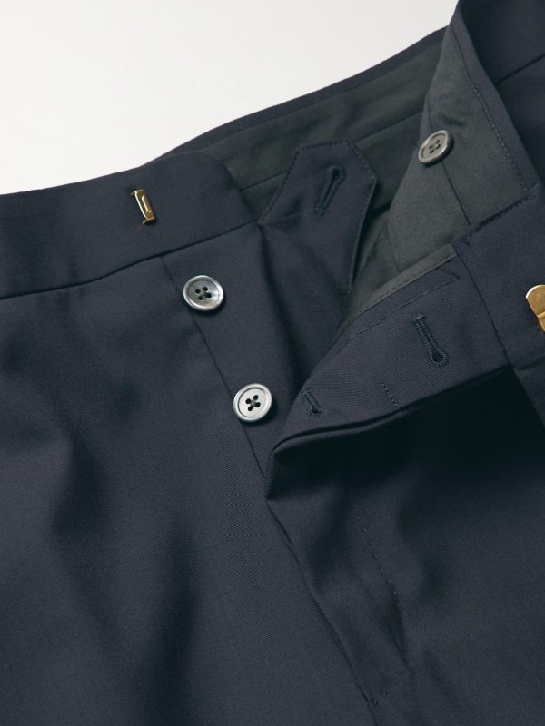 Slim-Fit Tapered Striped Wool Suit Trousers - E1 Slim-Fit Tapered Striped Wool Suit Trousers - E1