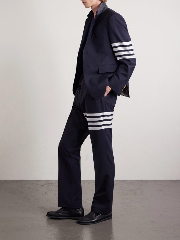 Slim-Fit Tapered Striped Wool Suit Trousers - OU Slim-Fit Tapered Striped Wool Suit Trousers - OU