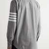 Button-Down Collar Striped Cotton-Chambray Shirt - BK