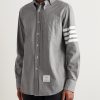 Button-Down Collar Striped Cotton-Chambray Shirt - FR