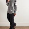Button-Down Collar Striped Cotton-Chambray Shirt - OU
