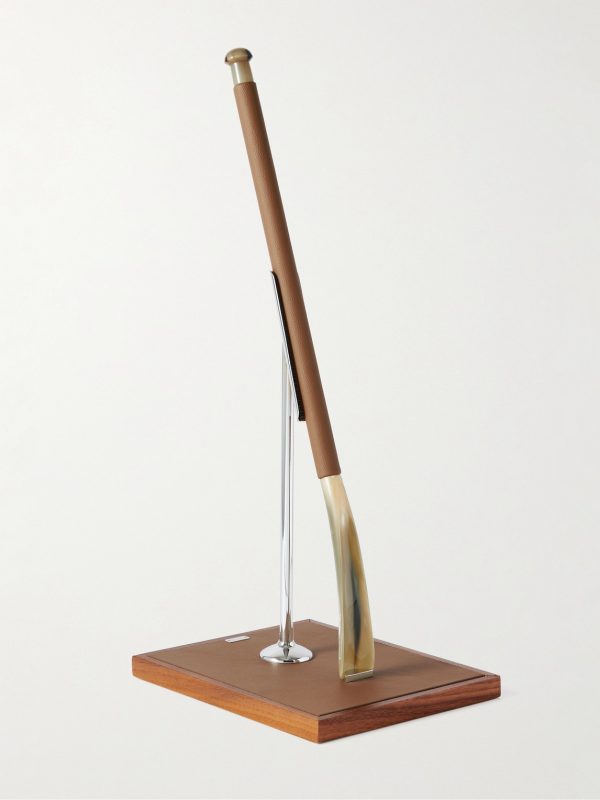 Leather and Horn Shoehorn and Stand Set Leather and Horn Shoehorn and Stand Set