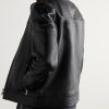 Full-Grain Leather Coach Jacket - BK