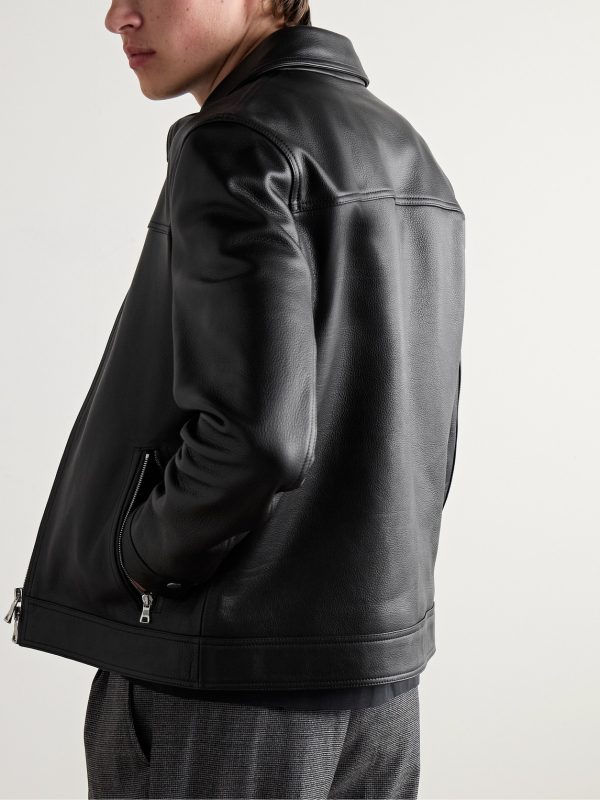 Full-Grain Leather Coach Jacket - BK