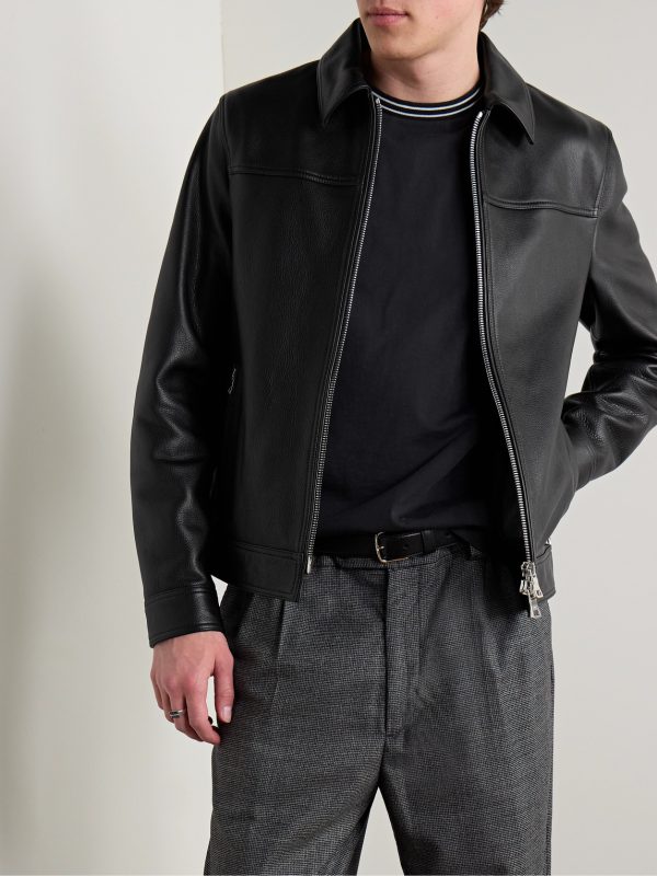 Full-Grain Leather Coach Jacket - FR