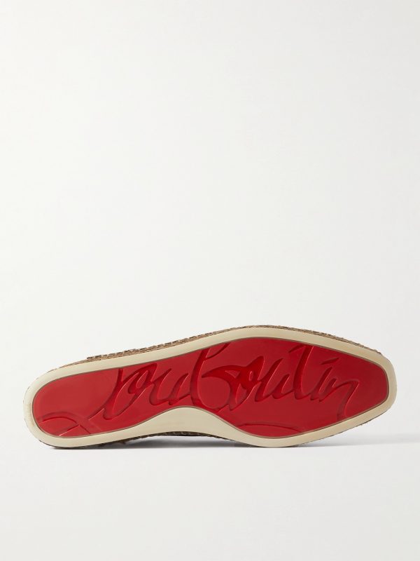 Leather-Trimmed Logo-Jacquard Canvas Espadrilles - E2 Leather-Trimmed Logo-Jacquard Canvas Espadrilles - E2