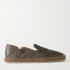 Leather-Trimmed Logo-Jacquard Canvas Espadrilles Leather-Trimmed Logo-Jacquard Canvas Espadrilles
