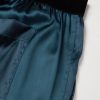 Velvet-Trimmed Stretch-Silk Satin Pyjama Trousers - E1