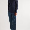 Velvet-Trimmed Stretch-Silk Satin Pyjama Trousers - OU