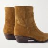 Western Embroidered Suede Boots - BK Western Embroidered Suede Boots - BK