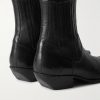 Embellished Embroidered Leather Chelsea Boots - BK Embellished Embroidered Leather Chelsea Boots - BK