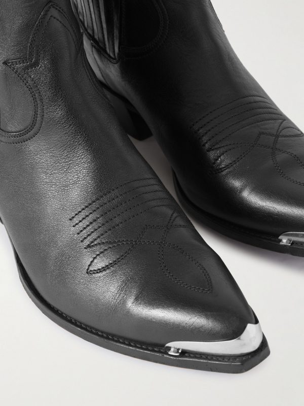 Embellished Embroidered Leather Chelsea Boots - CU Embellished Embroidered Leather Chelsea Boots - CU