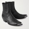 Embellished Embroidered Leather Chelsea Boots - FR Embellished Embroidered Leather Chelsea Boots - FR