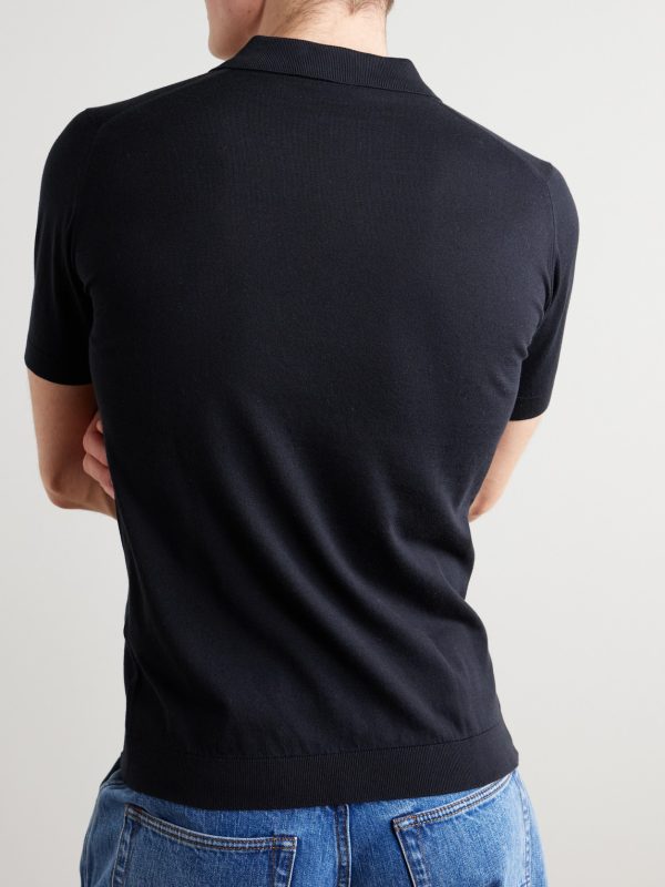 Adrian Slim-Fit Sea Island Cotton Polo Shirt - BK Adrian Slim-Fit Sea Island Cotton Polo Shirt - BK