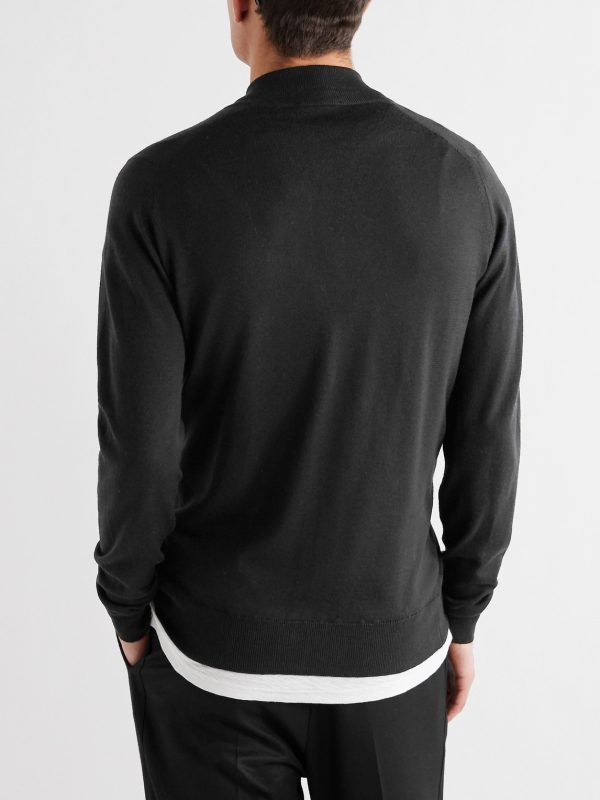 Claygate Merino Wool Zip-Up Cardigan - BK Claygate Merino Wool Zip-Up Cardigan - BK