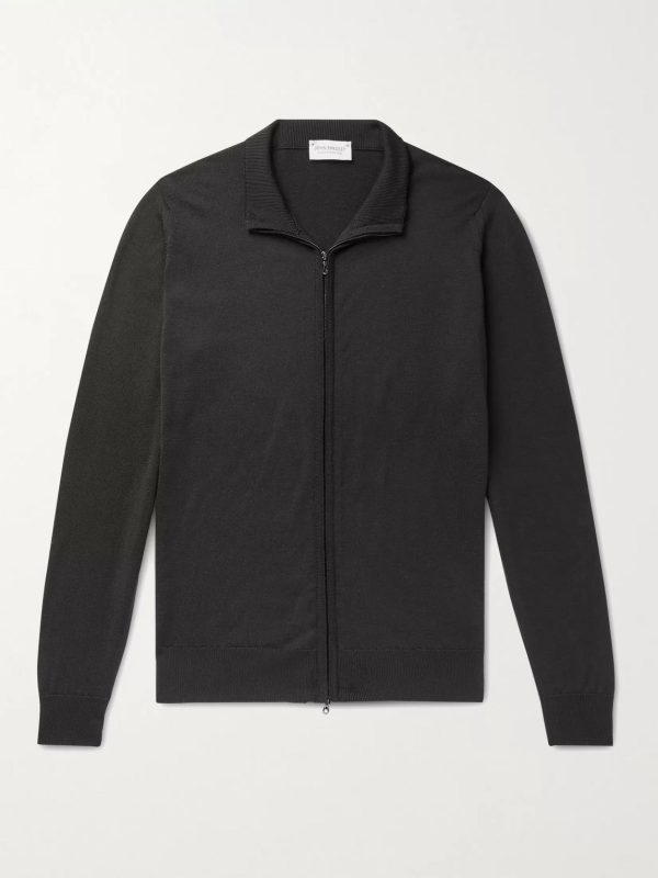 Claygate Merino Wool Zip-Up Cardigan Claygate Merino Wool Zip-Up Cardigan