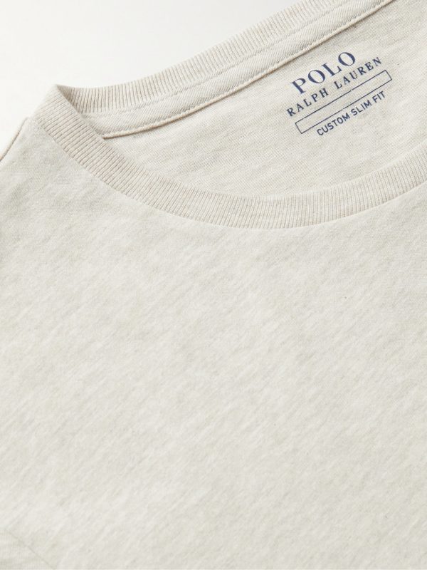 Slim-Fit Logo-Embroidered Mélange Cotton-Jersey T-Shirt - CU