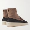Panelled Nubuck Duck Boots - BK Panelled Nubuck Duck Boots - BK