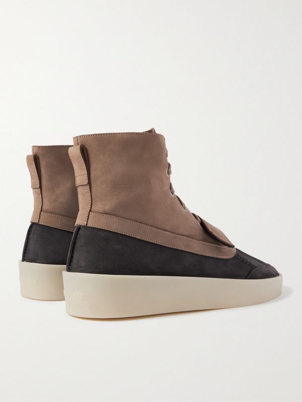 Panelled Nubuck Duck Boots - BK Panelled Nubuck Duck Boots - BK
