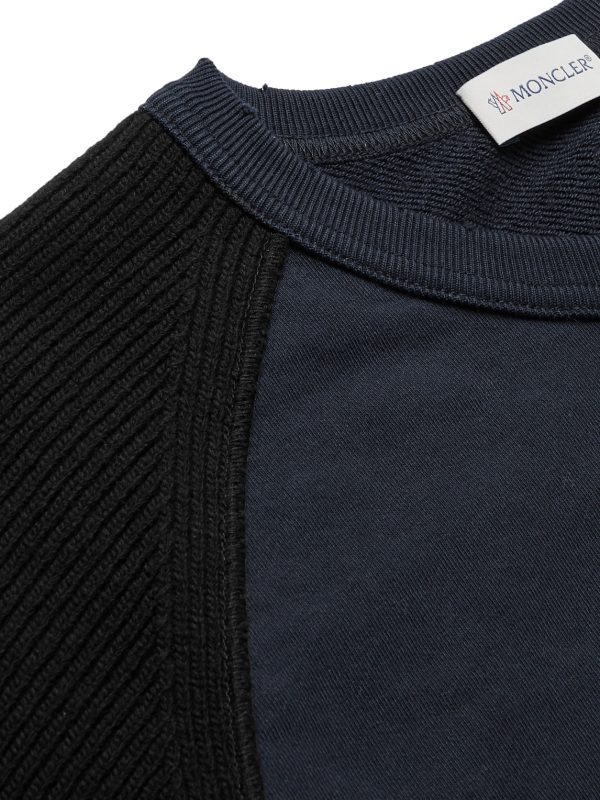 1 Moncler JW Anderson Logo-Embroidered Virgin Wool and Loopback Cotton-Jersey Sweatshirt - CU