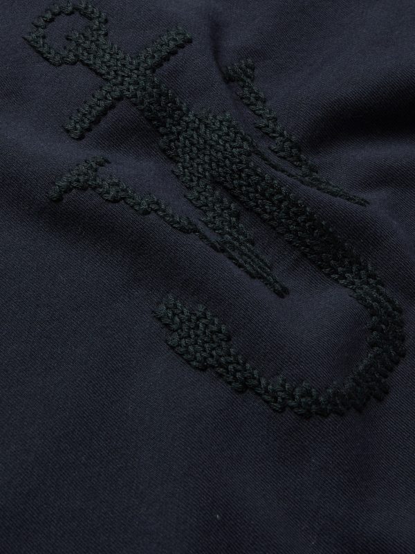 1 Moncler JW Anderson Logo-Embroidered Virgin Wool and Loopback Cotton-Jersey Sweatshirt - E1