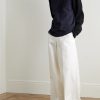 1 Moncler JW Anderson Logo-Embroidered Virgin Wool and Loopback Cotton-Jersey Sweatshirt - OU