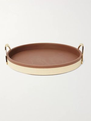Garrett Canvas, Leather and Brass Tray