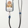 Logo-Print Full-Grain Leather iPhone 11 Pro Case with Lanyard - BK