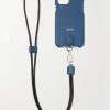 Logo-Print Full-Grain Leather iPhone 11 Pro Case with Lanyard