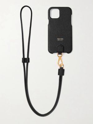 Logo-Print Full-Grain Leather iPhone 11 Pro Case with Lanyard Logo-Print Full-Grain Leather iPhone 11 Pro Case with Lanyard