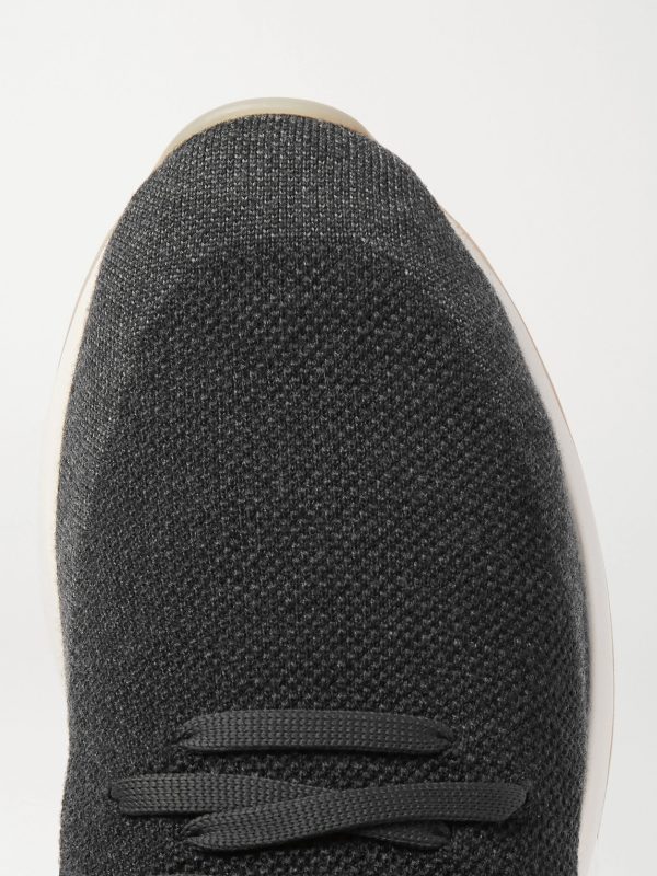 360 Flexy Walk Leather-Trimmed Knitted Wish Wool Sneakers - CU 360 Flexy Walk Leather-Trimmed Knitted Wish Wool Sneakers - CU