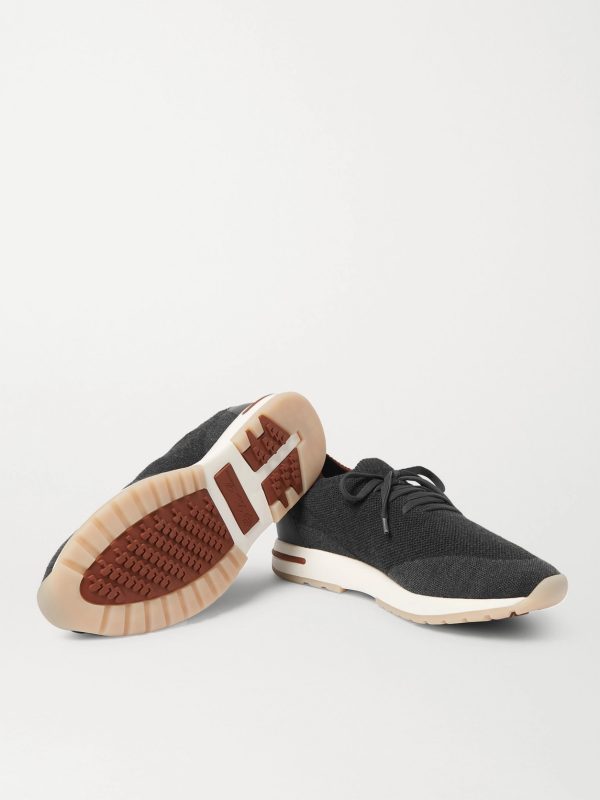 360 Flexy Walk Leather-Trimmed Knitted Wish Wool Sneakers - E2 360 Flexy Walk Leather-Trimmed Knitted Wish Wool Sneakers - E2