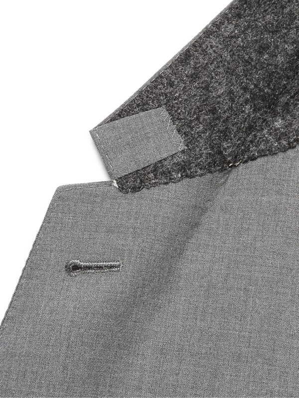 Grey Slim-Fit Striped Wool Suit Jacket - E1 Grey Slim-Fit Striped Wool Suit Jacket - E1
