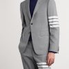 Grey Slim-Fit Striped Wool Suit Jacket - FR Grey Slim-Fit Striped Wool Suit Jacket - FR