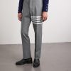 Grey Slim-Fit Tapered Striped Wool Suit Trousers - FR Grey Slim-Fit Tapered Striped Wool Suit Trousers - FR
