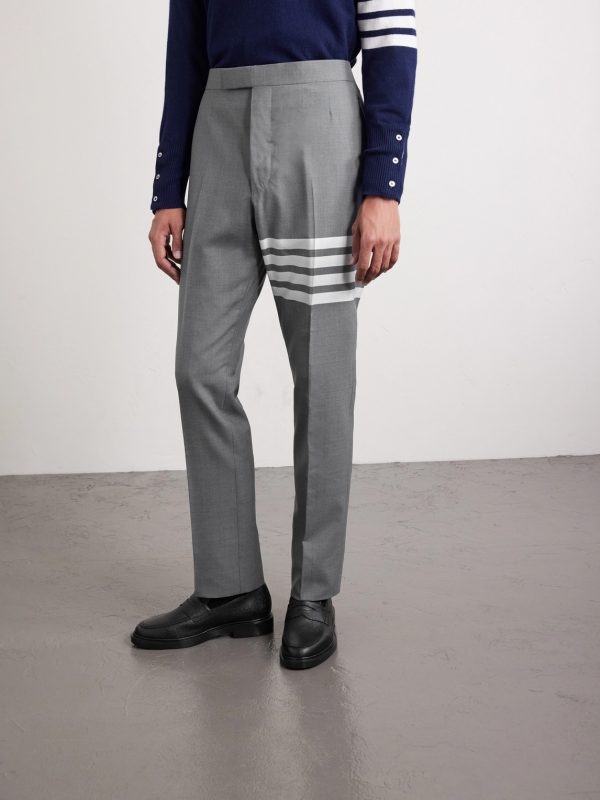 Grey Slim-Fit Tapered Striped Wool Suit Trousers - FR Grey Slim-Fit Tapered Striped Wool Suit Trousers - FR