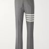 Grey Slim-Fit Tapered Striped Wool Suit Trousers Grey Slim-Fit Tapered Striped Wool Suit Trousers