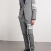 Grey Slim-Fit Tapered Striped Wool Suit Trousers - OU Grey Slim-Fit Tapered Striped Wool Suit Trousers - OU