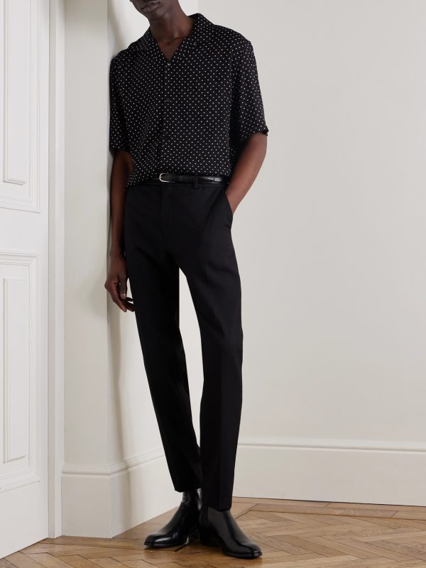 Slim-Fit Worsted Wool-Gabardine Suit Trousers - OU Slim-Fit Worsted Wool-Gabardine Suit Trousers - OU