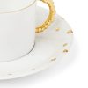Haas Mojave Set of Two Gold-Plated Porcelain Tea Cups and Saucers - CU Haas Mojave Set of Two Gold-Plated Porcelain Tea Cups and Saucers - CU