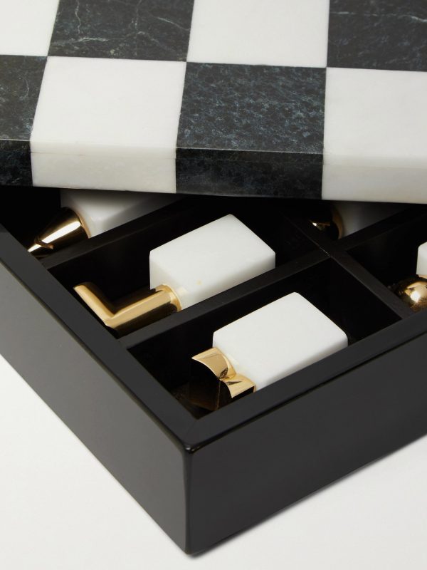 Gold-Plated and Stone Chess Set - E1 Gold-Plated and Stone Chess Set - E1