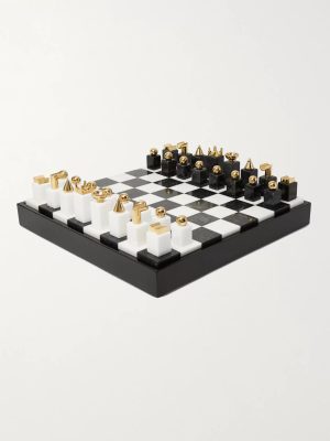 Gold-Plated and Stone Chess Set Gold-Plated and Stone Chess Set