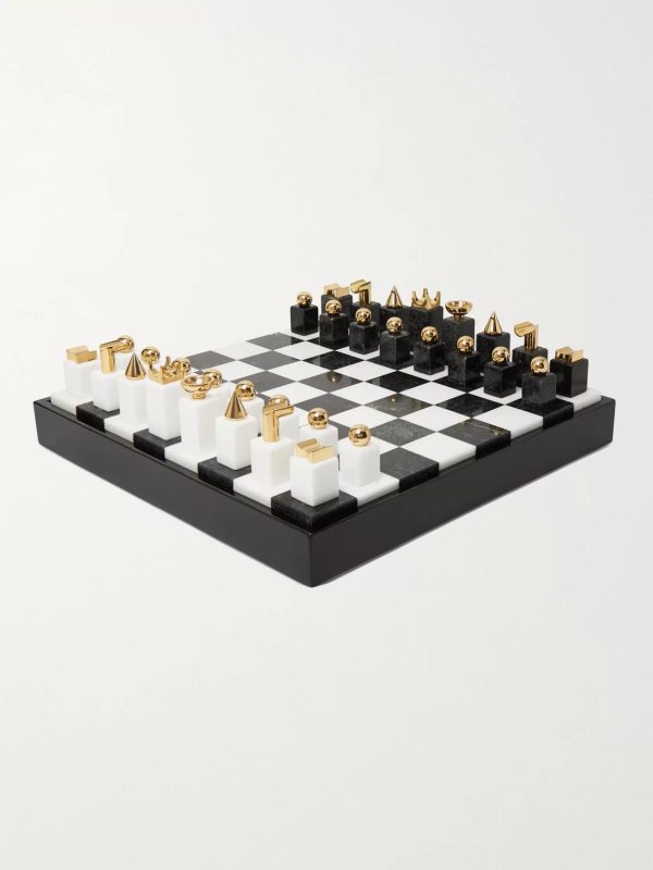 Gold-Plated and Stone Chess Set Gold-Plated and Stone Chess Set