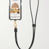 Logo-Print Leather iPhone 11 Pro Case with Lanyard - BK Logo-Print Leather iPhone 11 Pro Case with Lanyard - BK