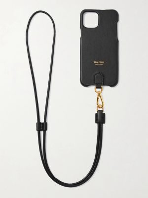 Logo-Print Leather iPhone 11 Pro Case with Lanyard Logo-Print Leather iPhone 11 Pro Case with Lanyard