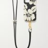 Floral-Print Full-Grain Leather iPhone 11 Pro Case with Lanyard